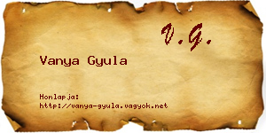 Vanya Gyula névjegykártya