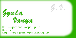 gyula vanya business card